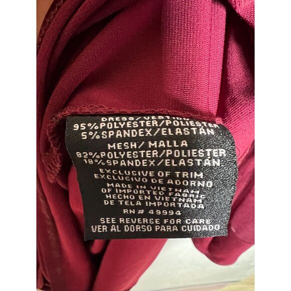 R&M Richards Women's Petite Illusion-Detail Bell-Sleeve Wrap Dress (10) - Picture 10 of 10